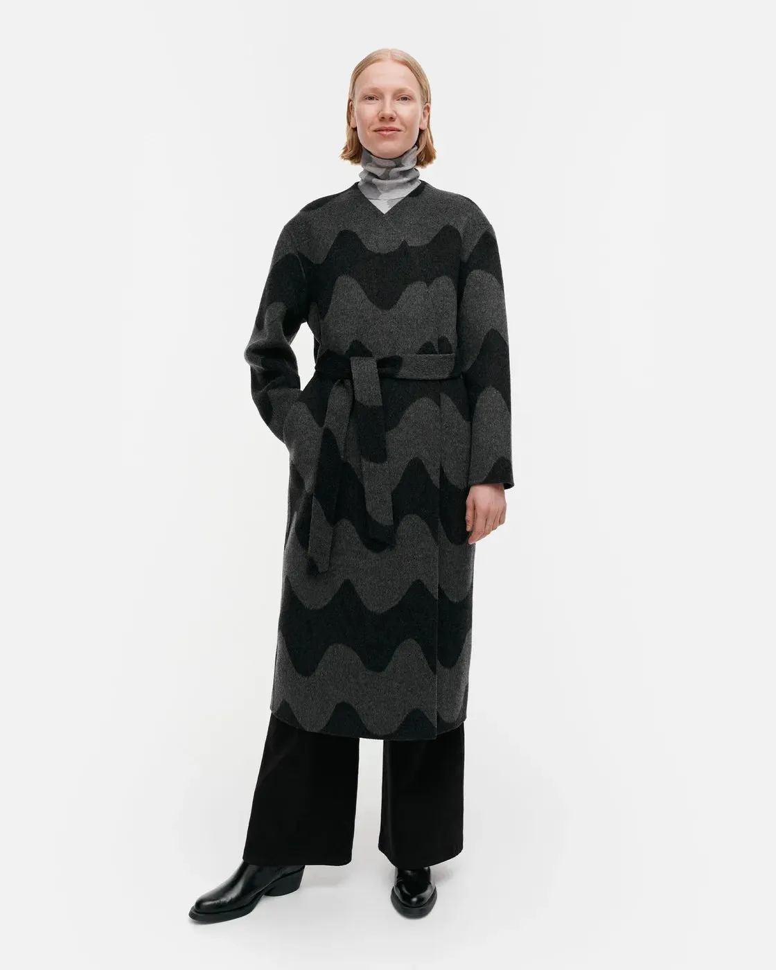 Elfa Lokki Double-faced Wool Coat | Dark Grey, Grey