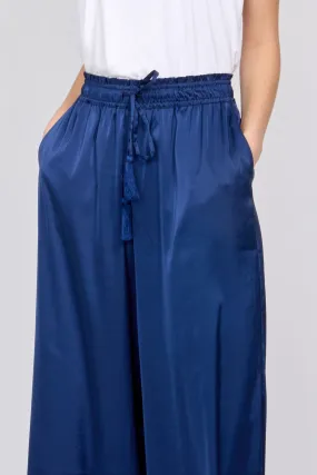 EMPROVED Satin Pants in Navy