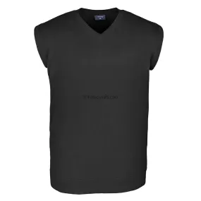 Espionage V Neck Sleeveless Pullover - KW012 - Black