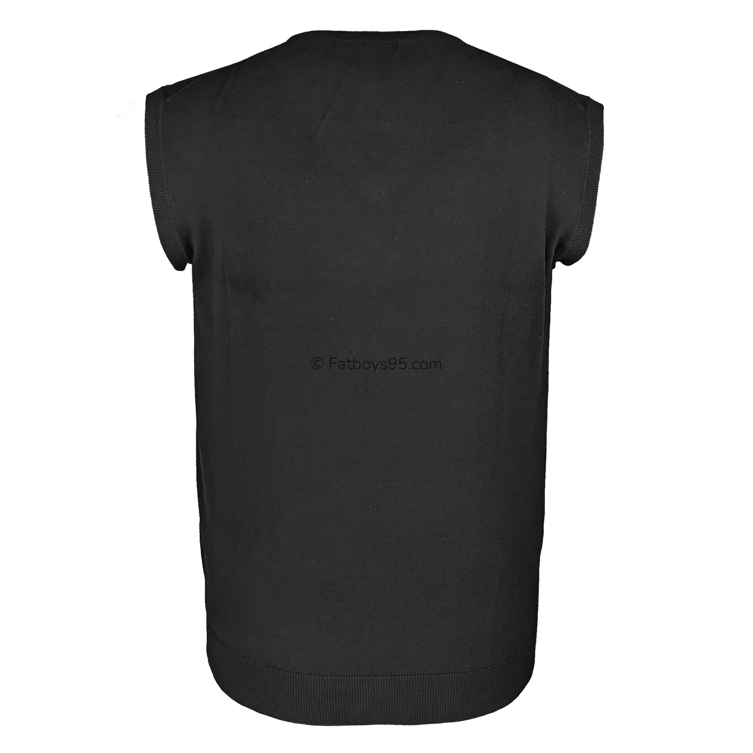 Espionage V Neck Sleeveless Pullover - KW012 - Black