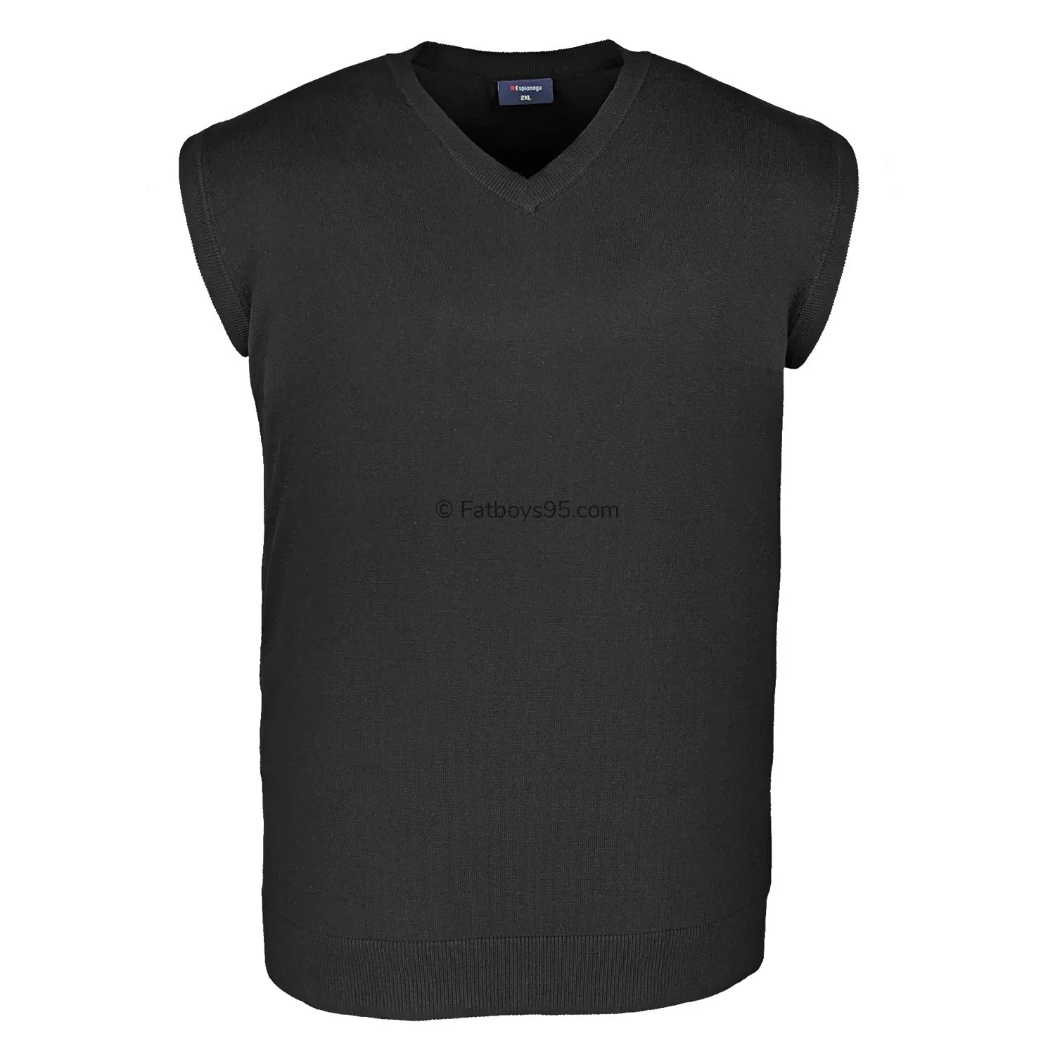 Espionage V Neck Sleeveless Pullover - KW012 - Black