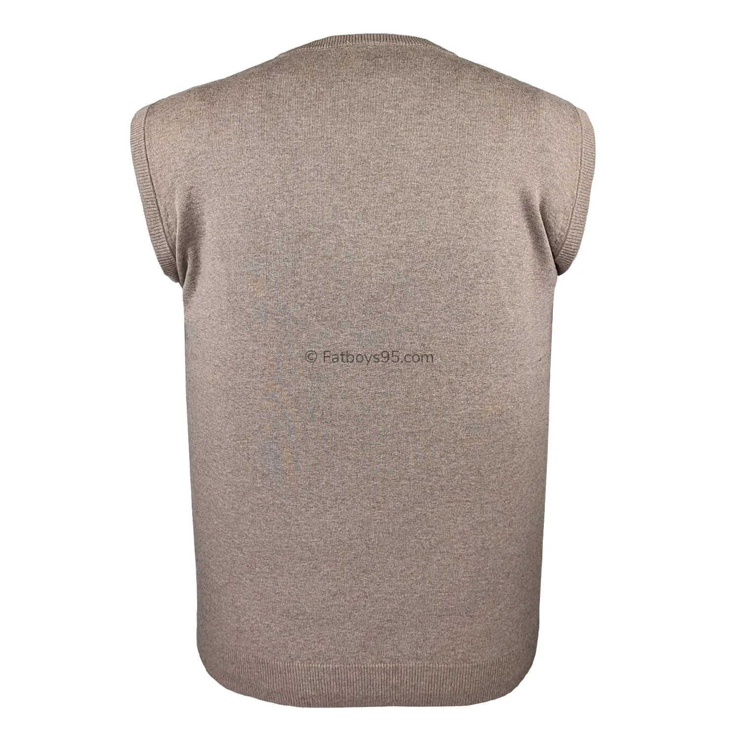 Espionage V Neck Sleeveless Pullover - KW027 - Oatmeal