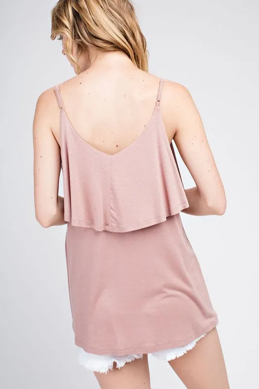 FLOUNCE KNIT CAMISOLE