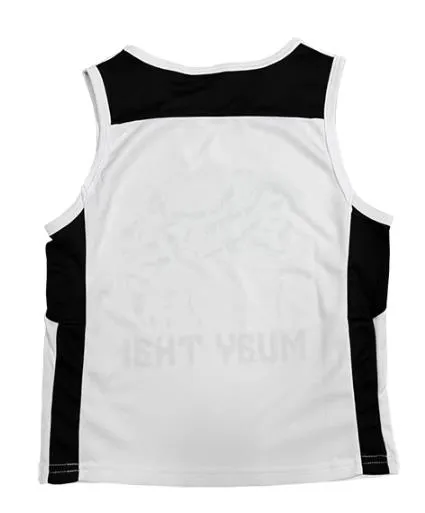 FLUORY TF22 MUAY THAI BOXING Training Vest Tank Top XXXS-L Junior White Black