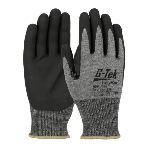 G-Tek PolyKor 555 Seamless Knit PolyKor Blended Glove with Nitrile Coated Foam Touchscreen Compatible Safety Glove(One Dozen)