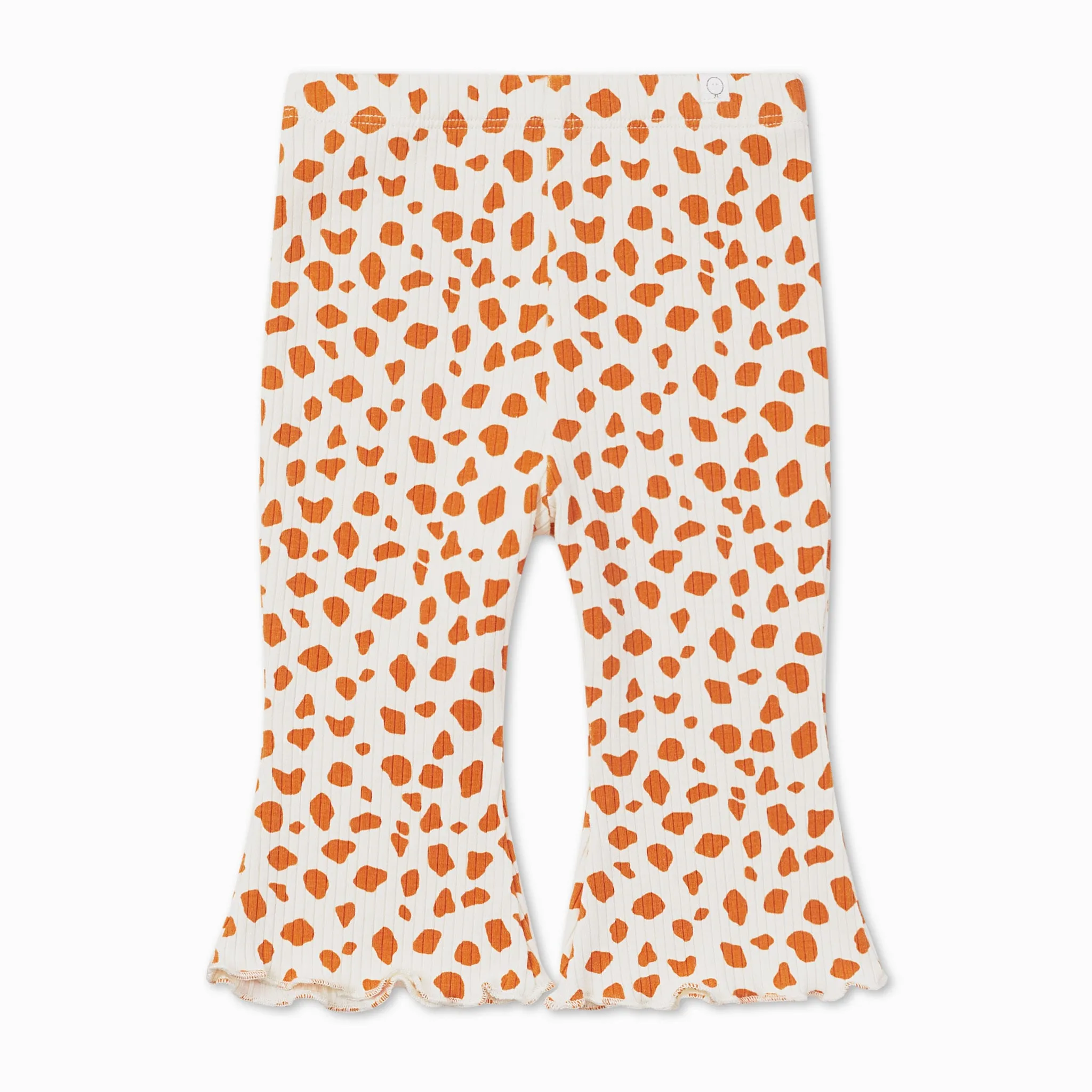 Giraffe Spot Ribbed Flared Pants