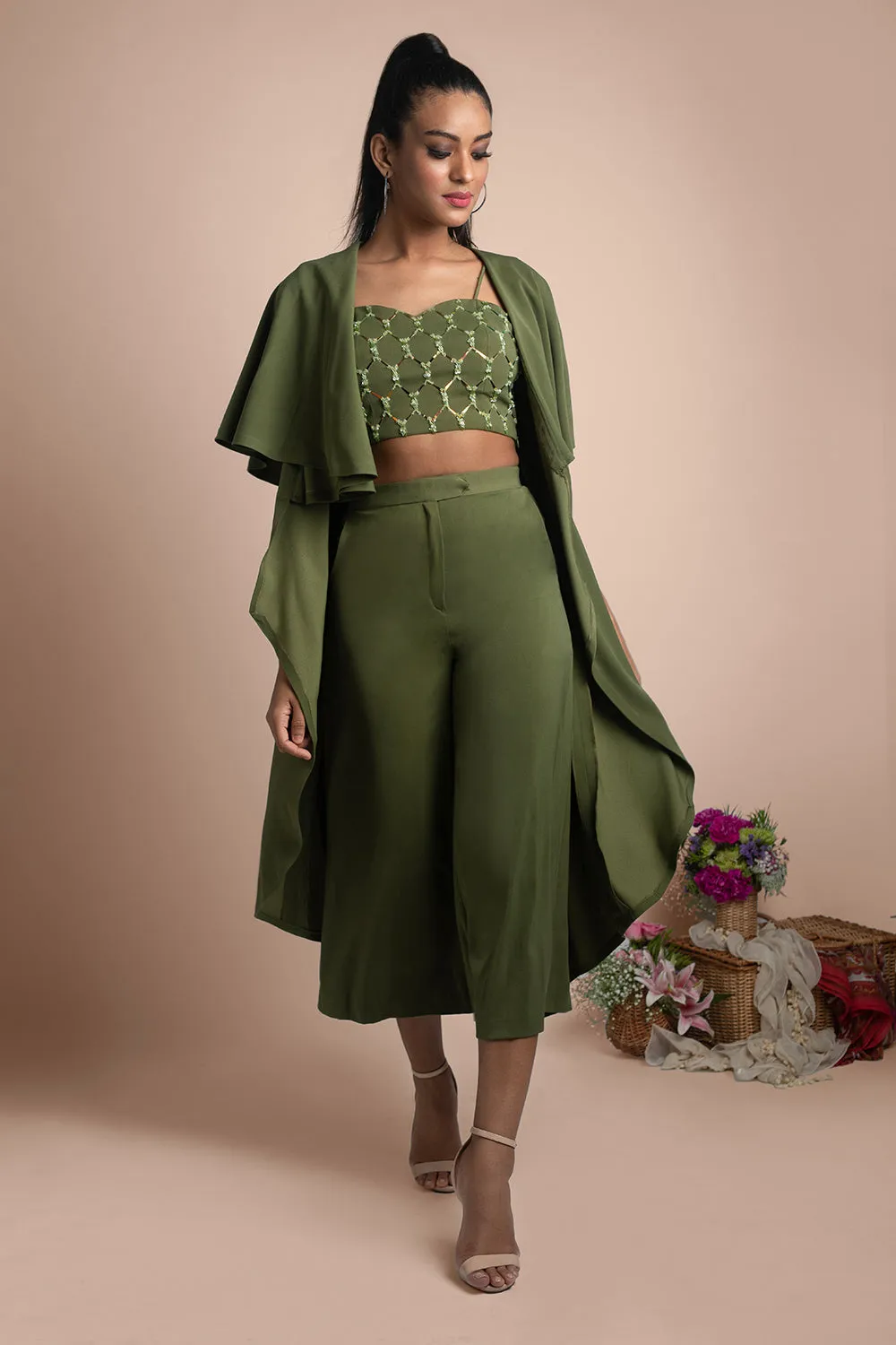 Green 3 Pc Co Ord Set