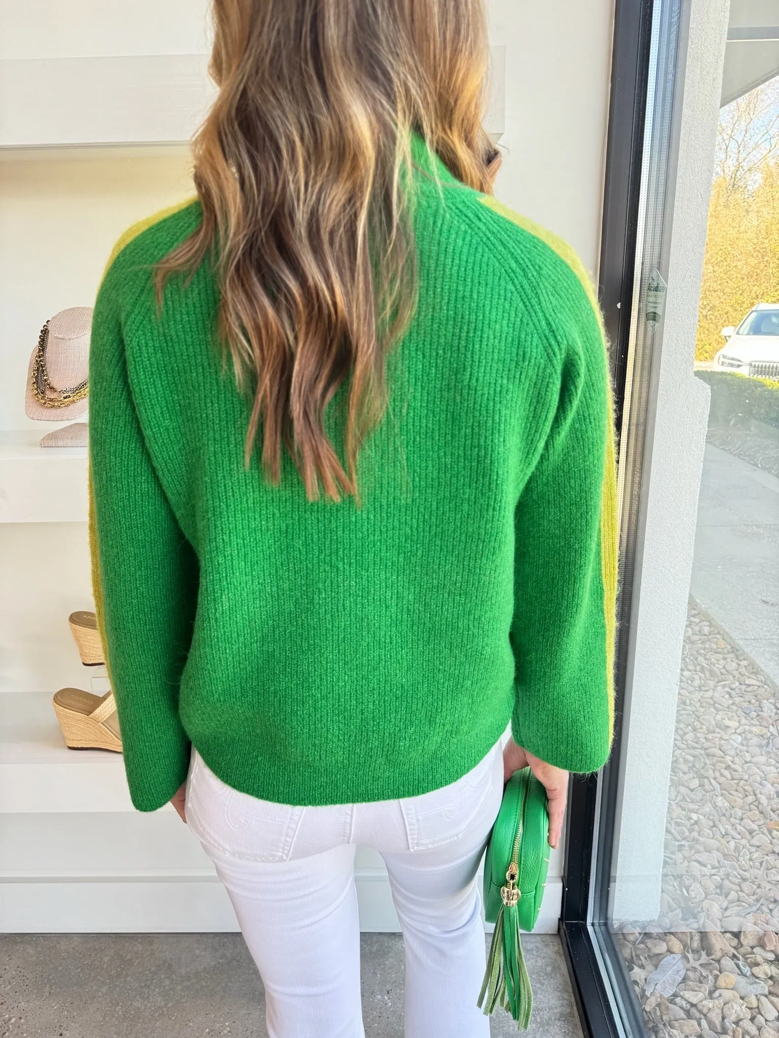 Green Cassie High Neck Pullover