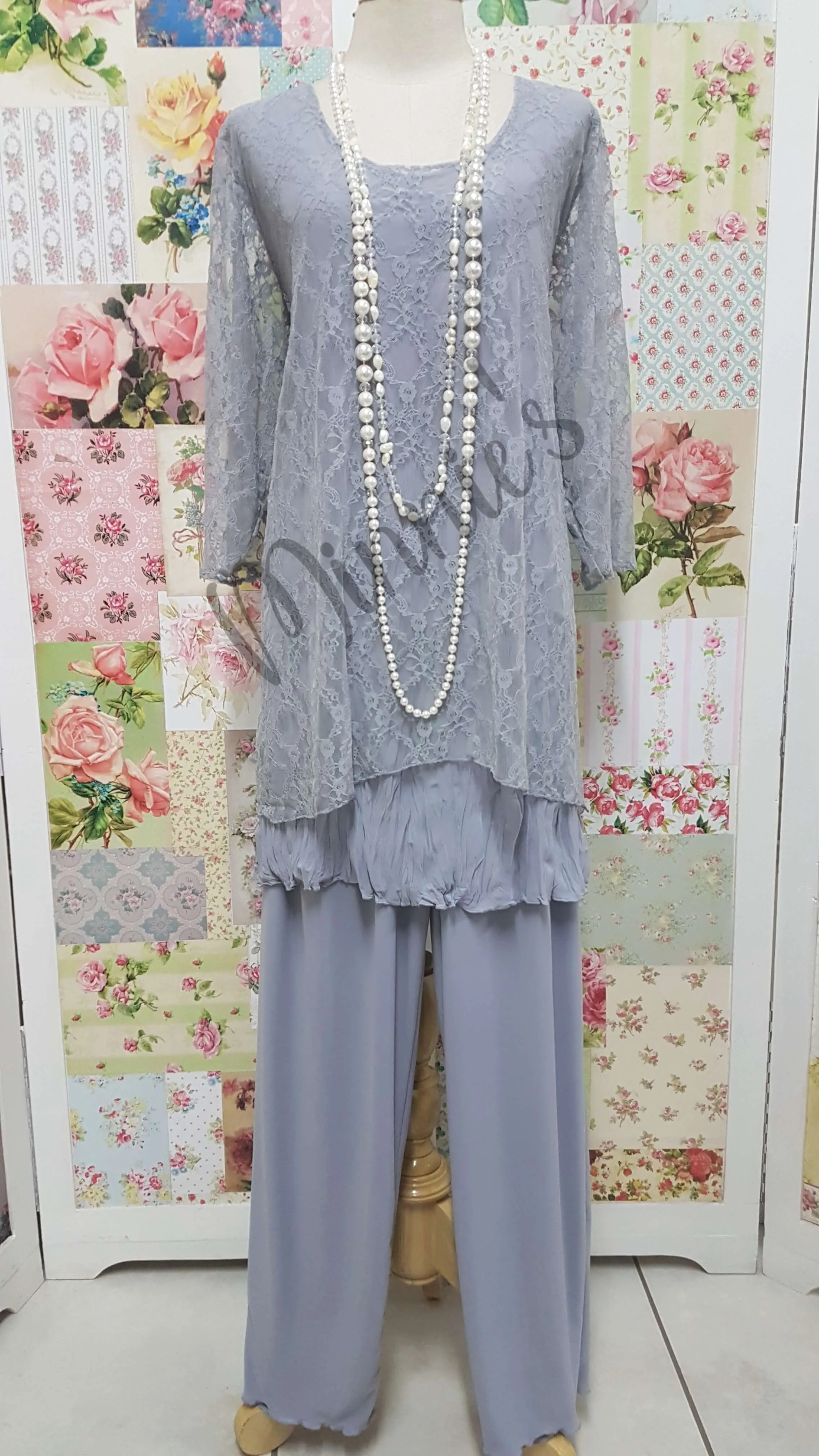 Grey 3-Piece Pants Set LR0202