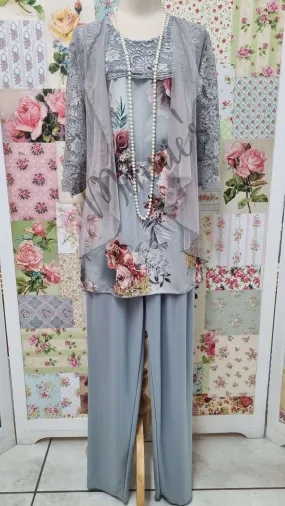 Grey 3-Piece Pants Set LR0404