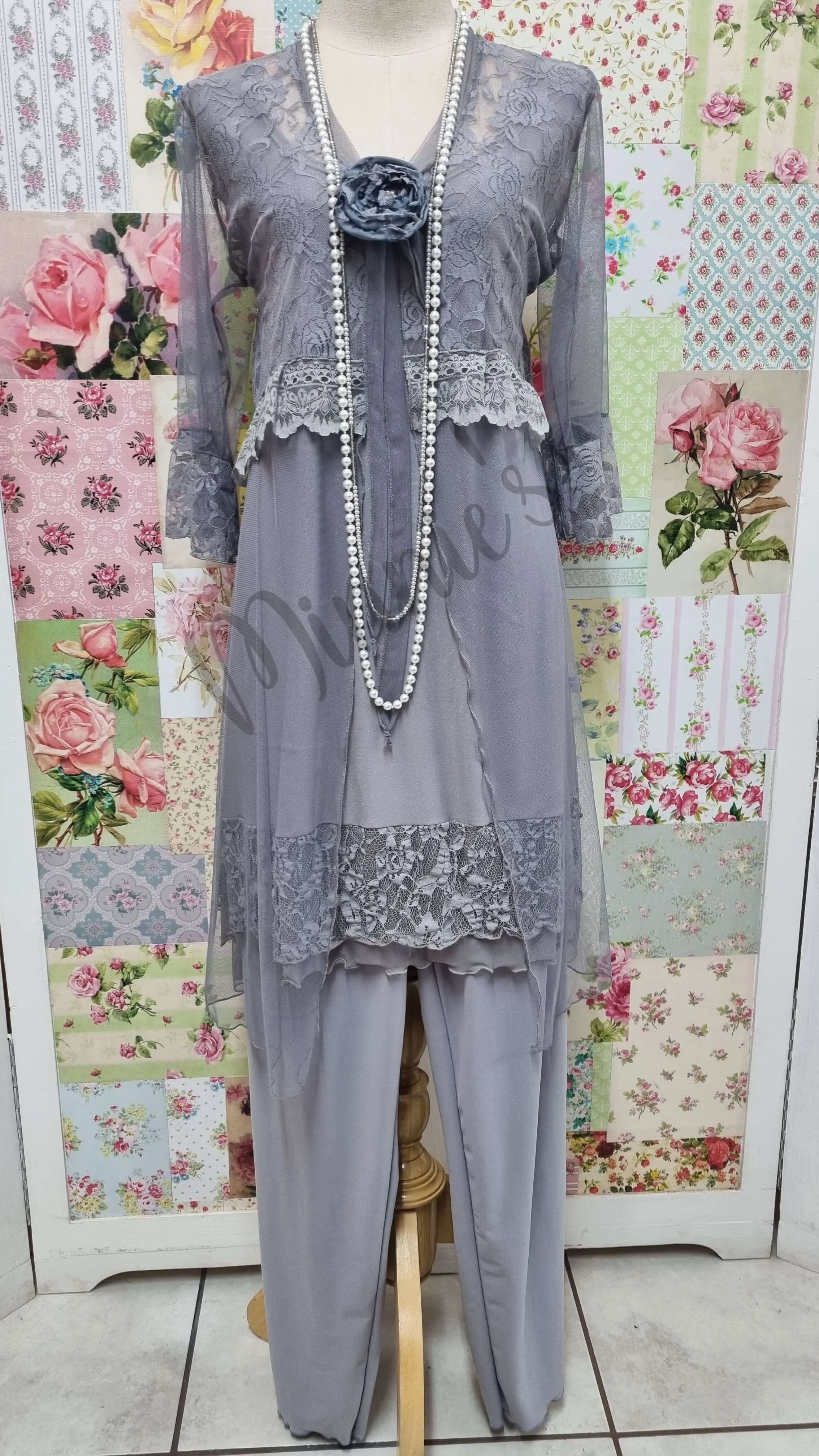 Grey 3-Piece Pants Set LR0467