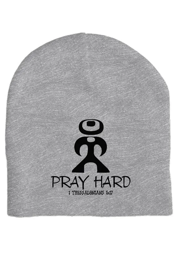 Heather Grey Pray Hard Beanie