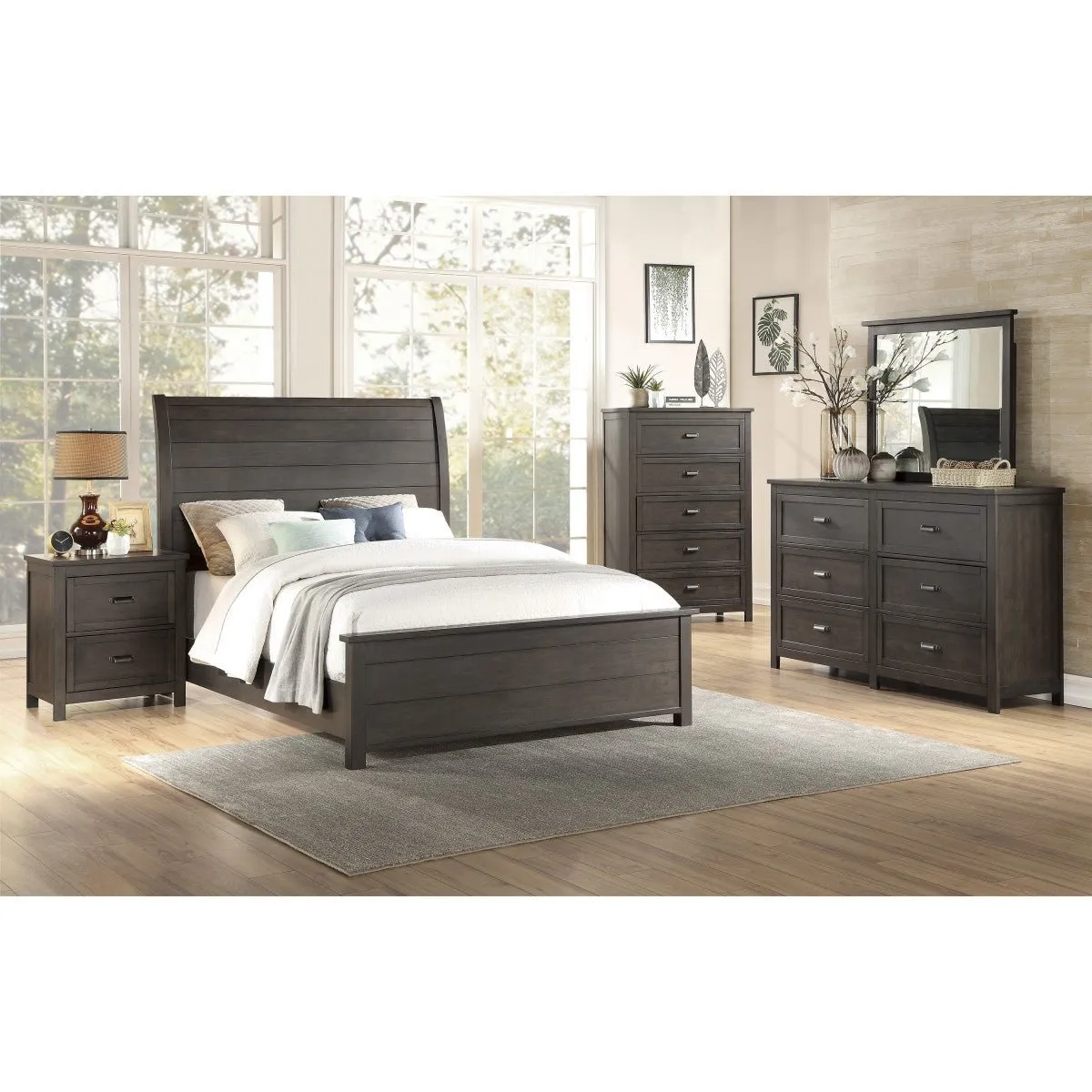 Hebron Collection King Sleigh Bed