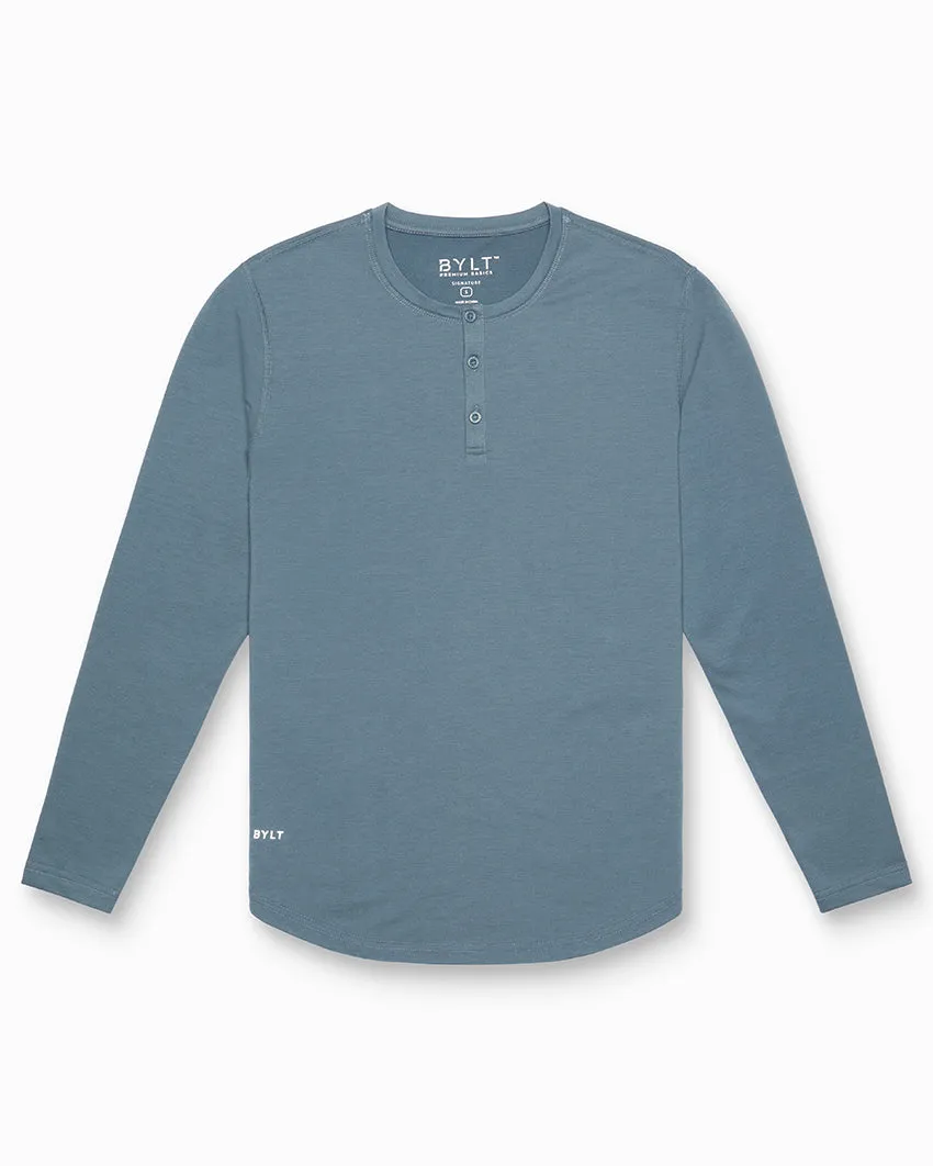 Henley Drop-Cut Long Sleeve: BYLT Signature