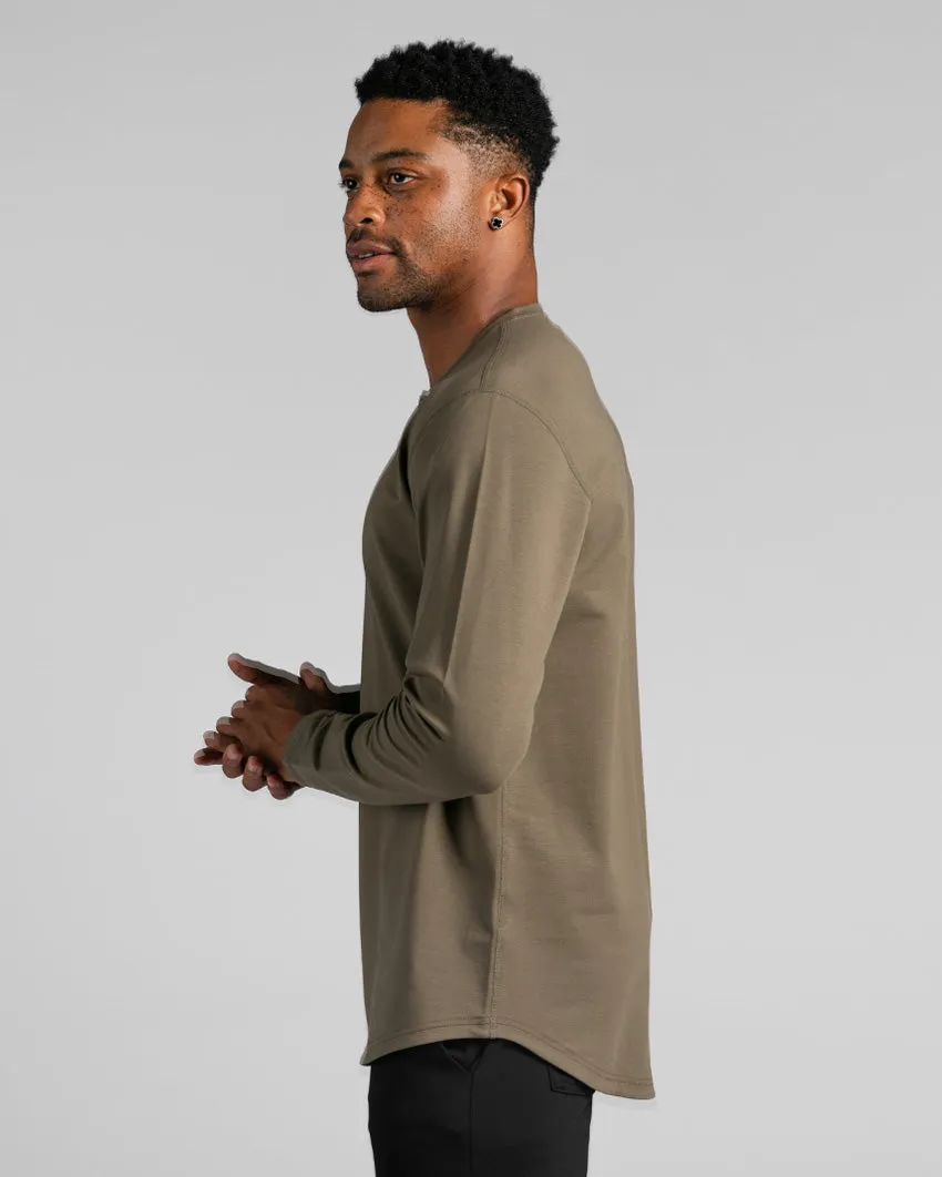 Henley Drop-Cut Long Sleeve: BYLT Signature