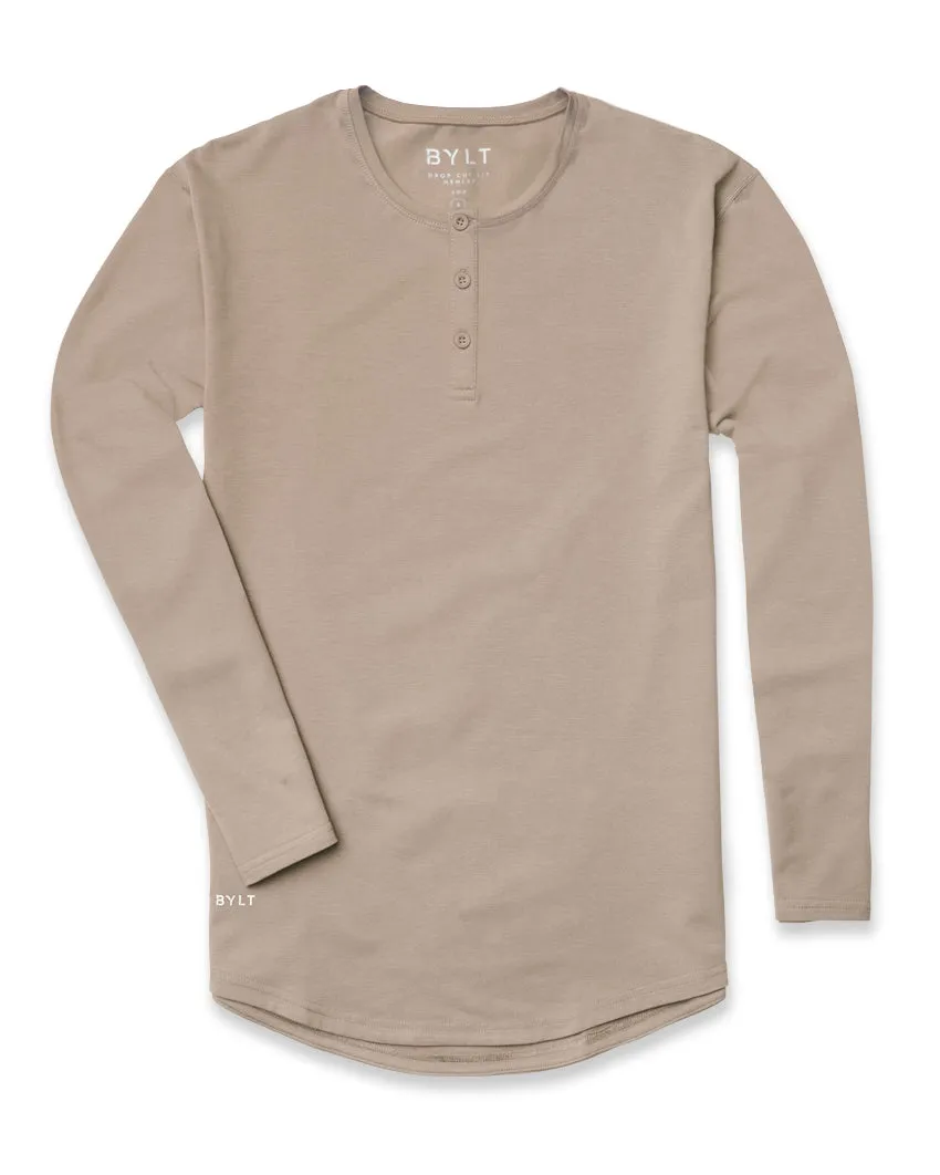 Henley Drop-Cut Long Sleeve: BYLT Signature