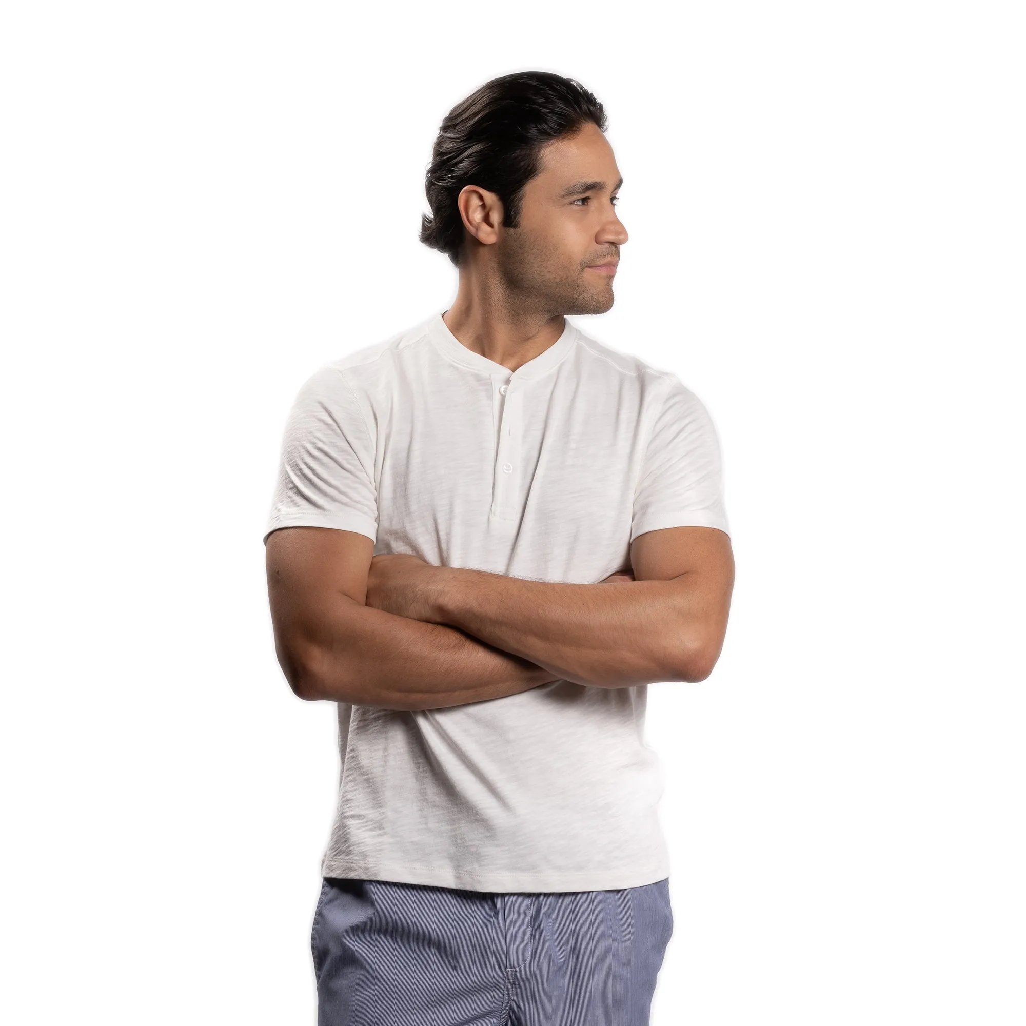 Henley Shirt Short Sleeve - White