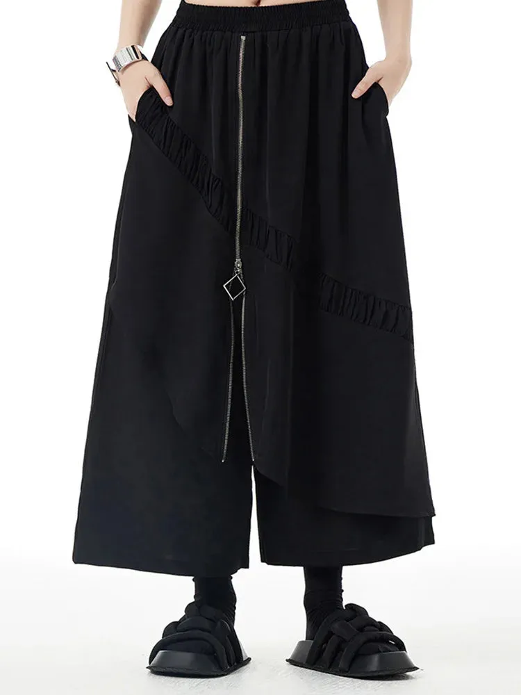 HEYFANCYSTYLE Korean Style Elastic Waist Wide Leg Pants