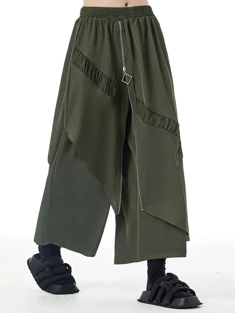 HEYFANCYSTYLE Korean Style Elastic Waist Wide Leg Pants