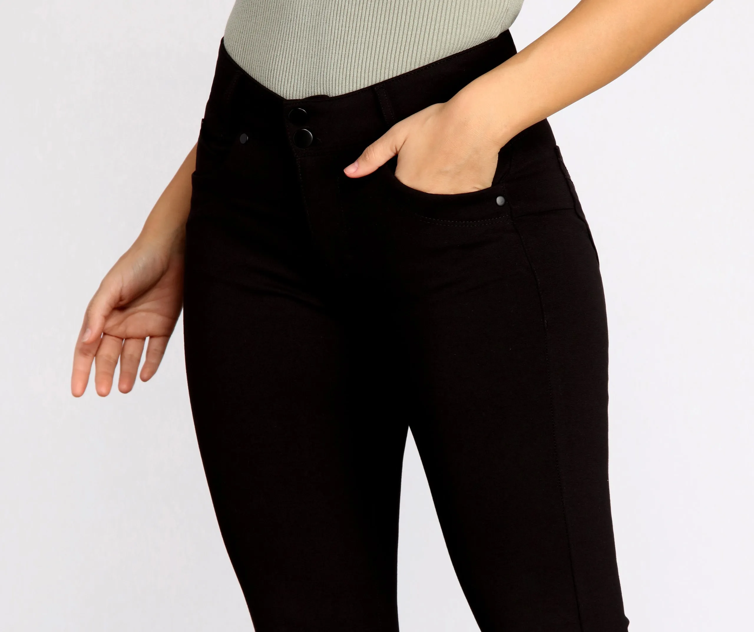 High Waist Flare Ponte Pants