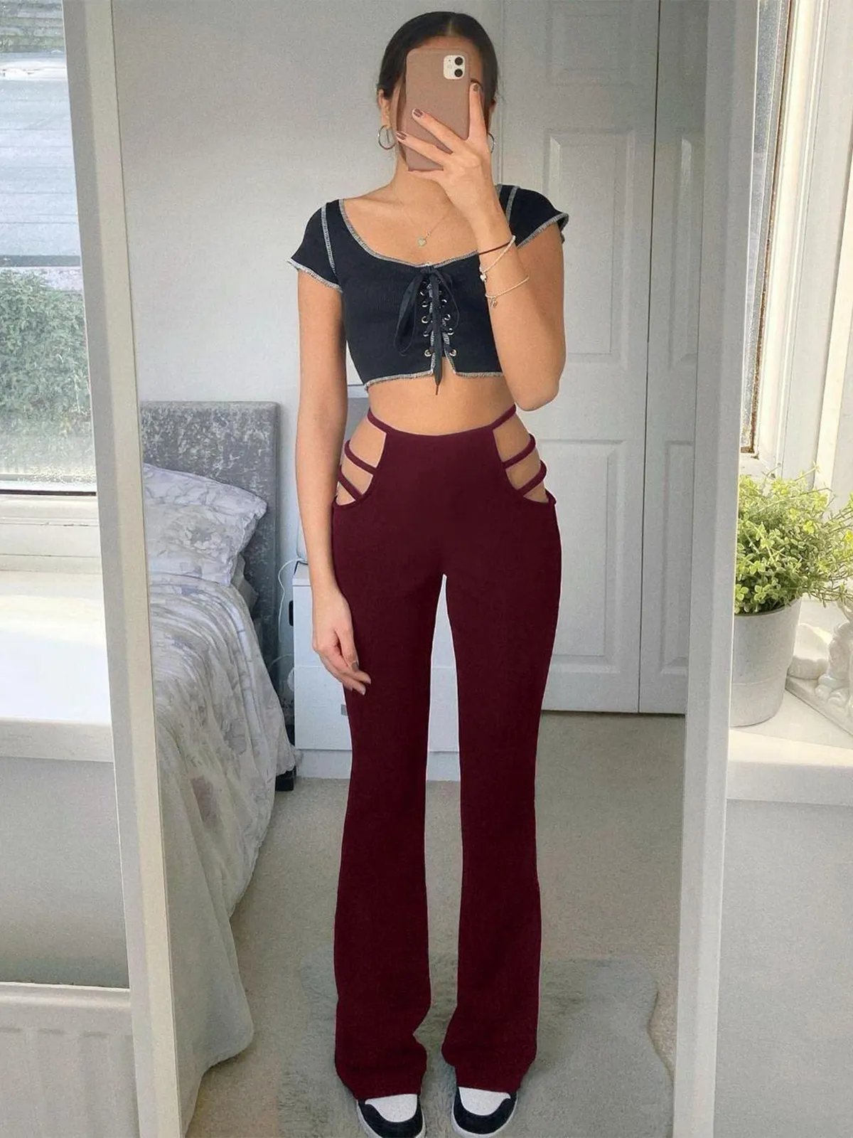 High Waisted Flared Pants