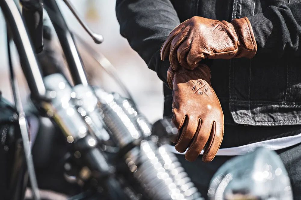 Highway 21 Louie Leather Motorcycle Riding Gloves