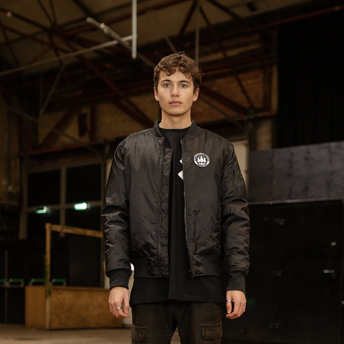 Illegal Rave - Padded Bomber Jacket - Black