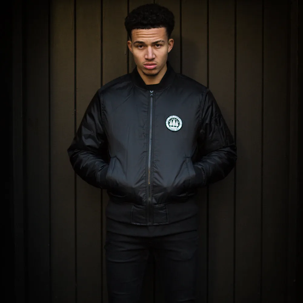 Illegal Rave - Padded Bomber Jacket - Black