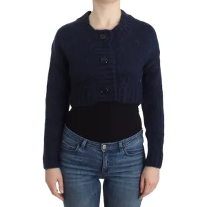 John Galliano Chic Cropped Blue Cardigan