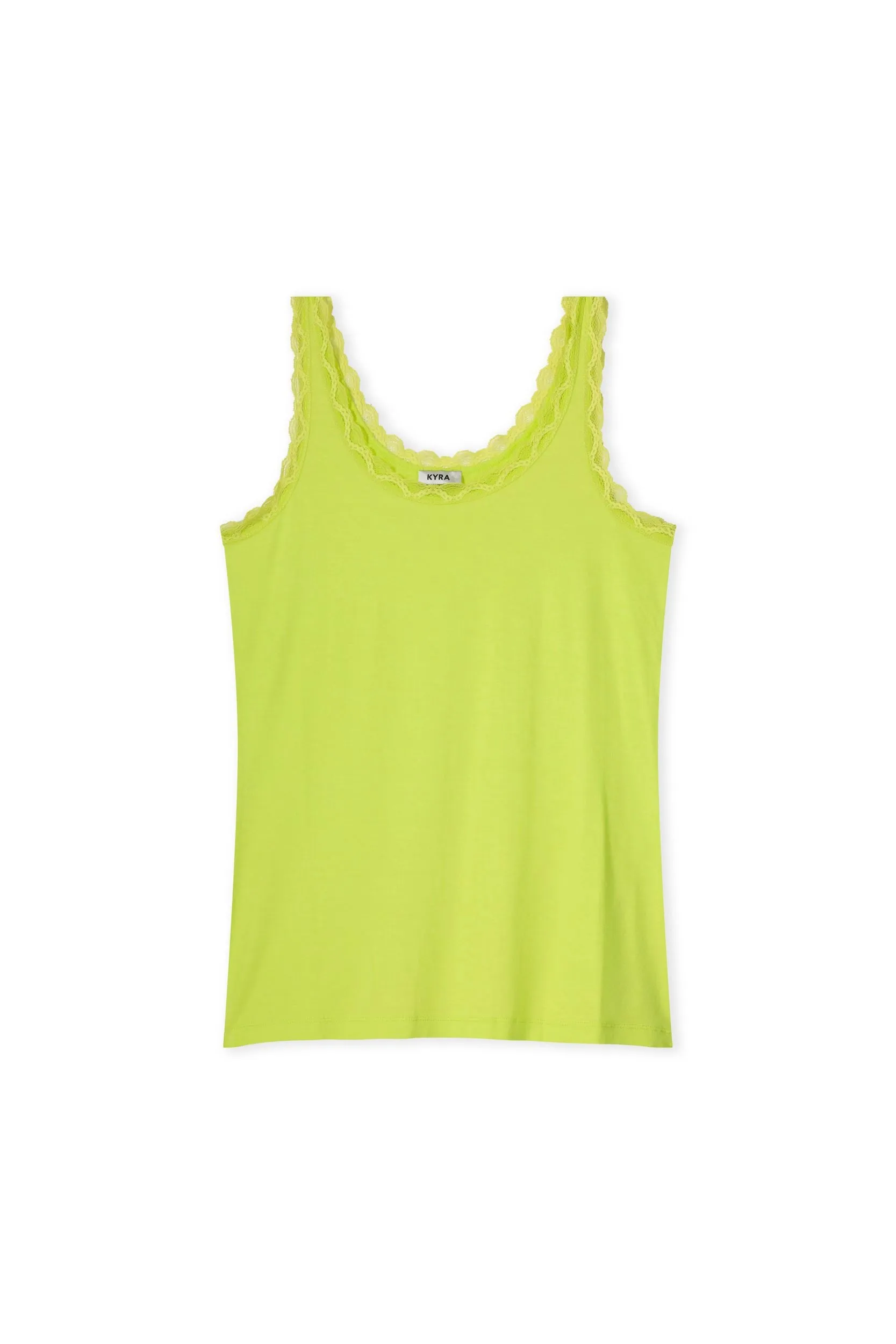 Jolien Basic Lace Tank Top - Cyber Lime