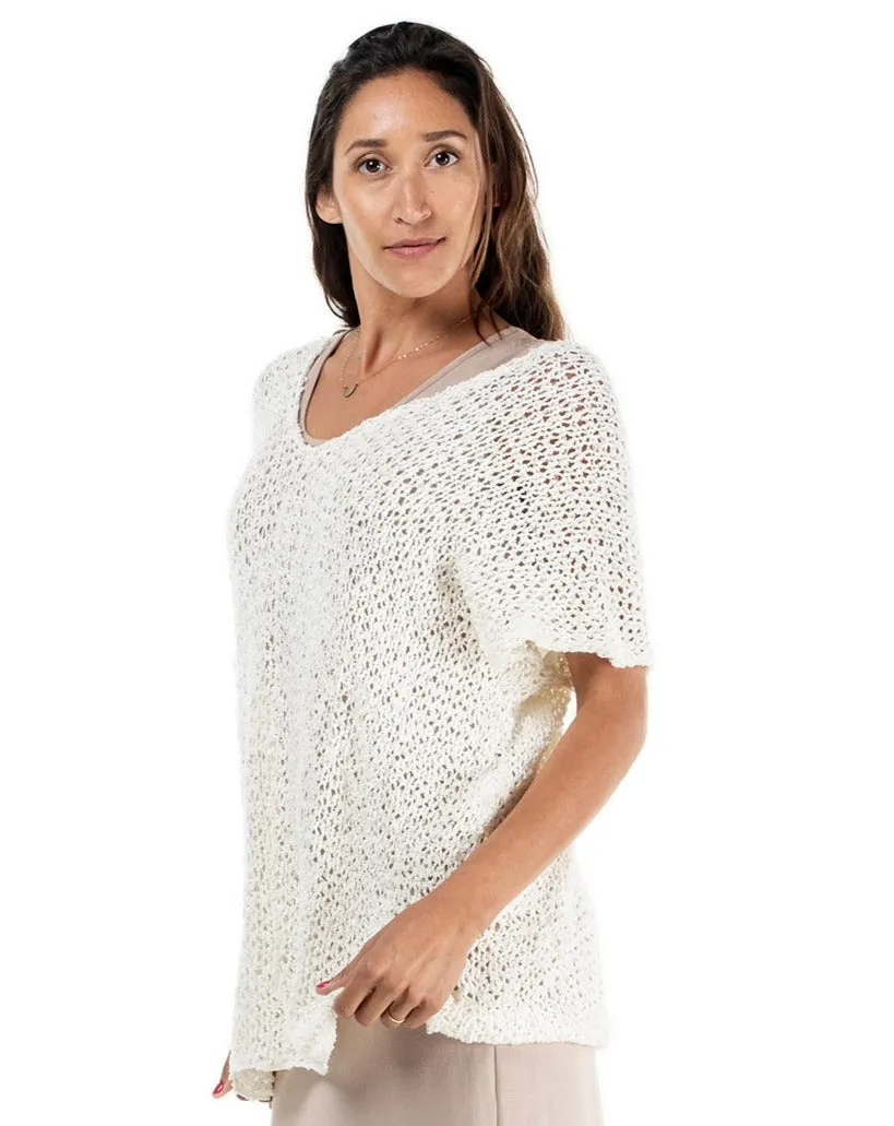 Knitted One Piece Poncho V Neck