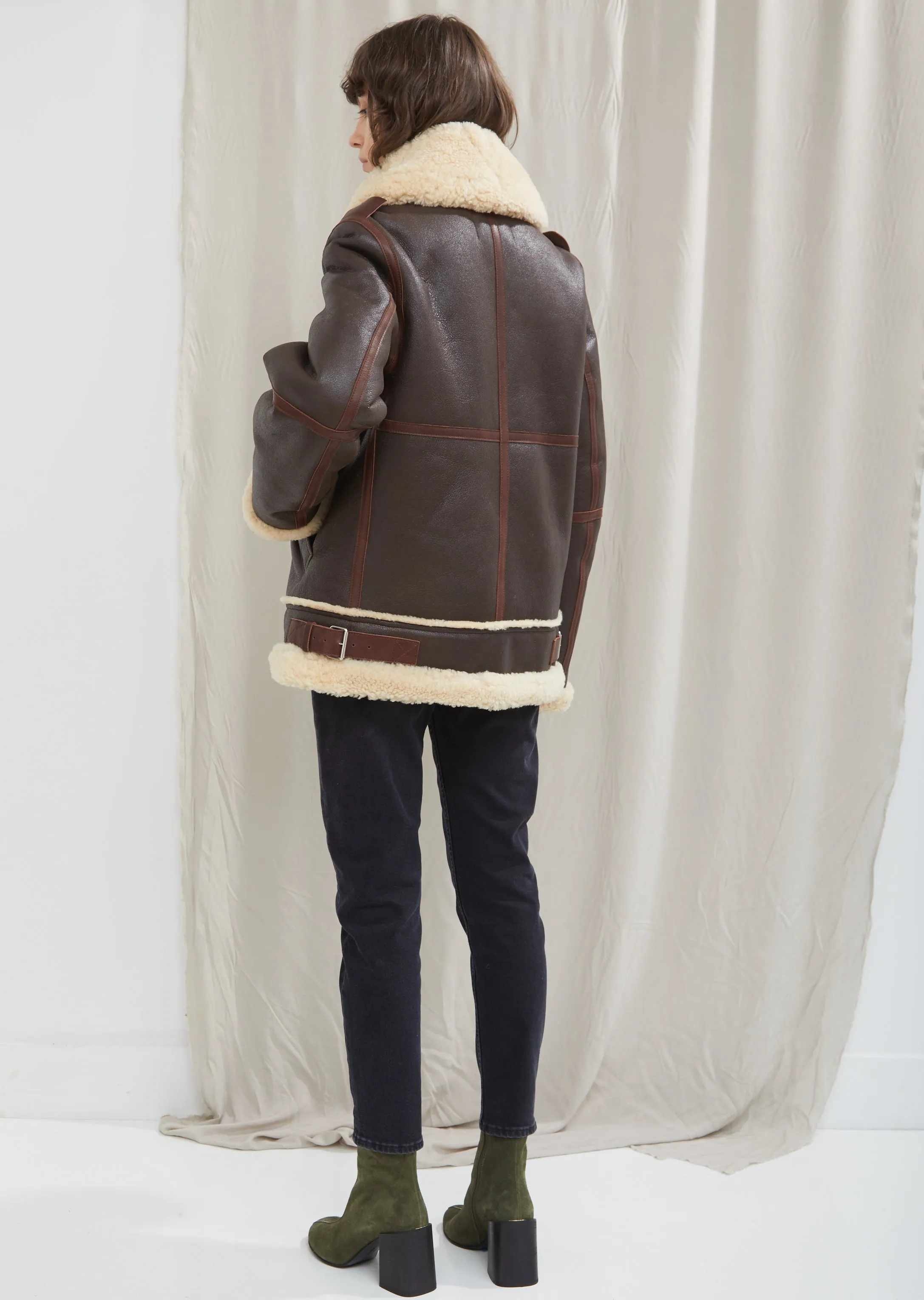 Leather and Shearling Velocité Jacket