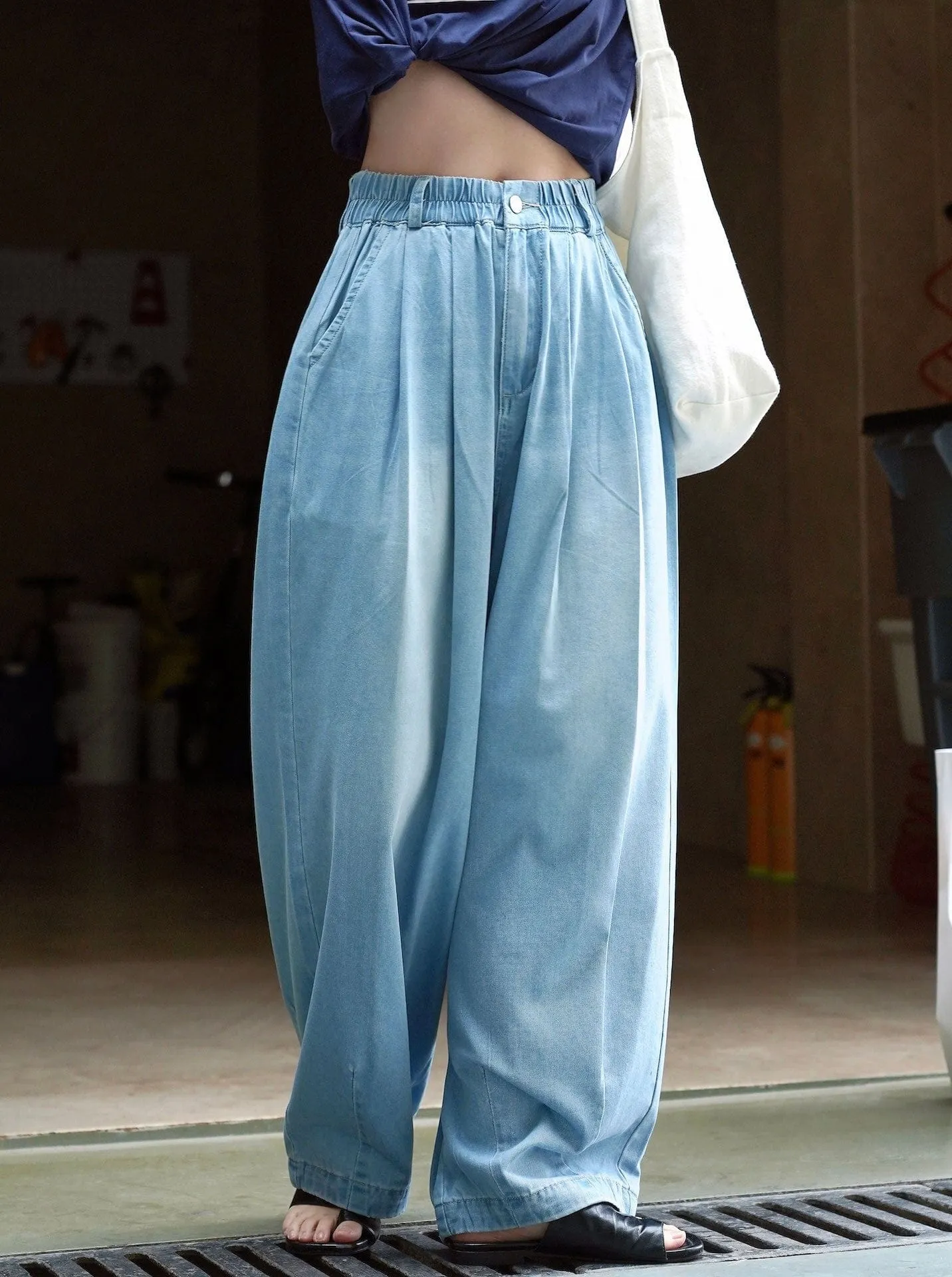 Light Blue Wide Leg Jeans