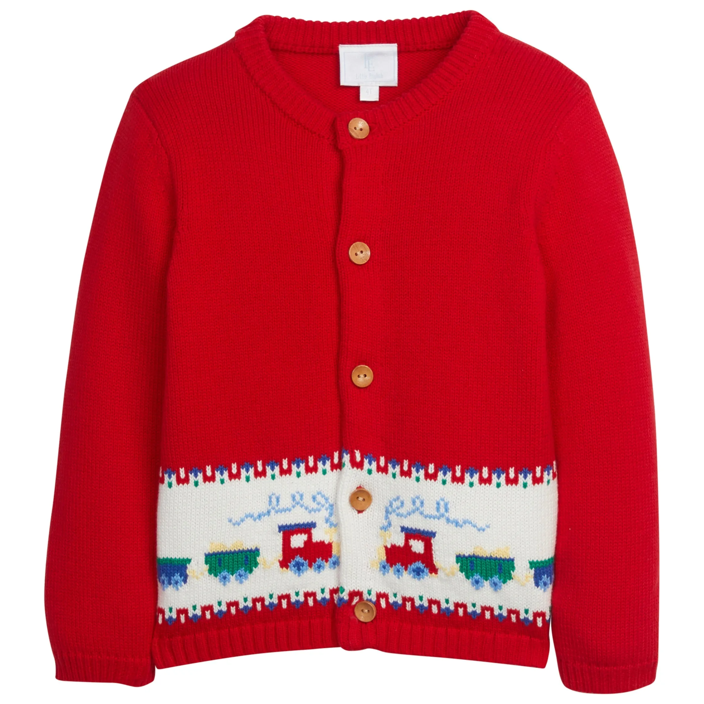 Little English Intarsia Cardigan Train 5109