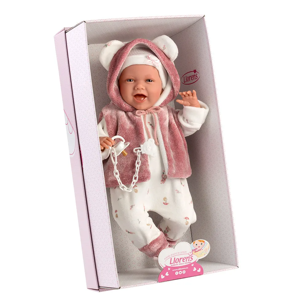 Llorens - Baby Doll with Hooded Coat, Clothing & Accessories Mimi 40cm (Mechanism Optional)