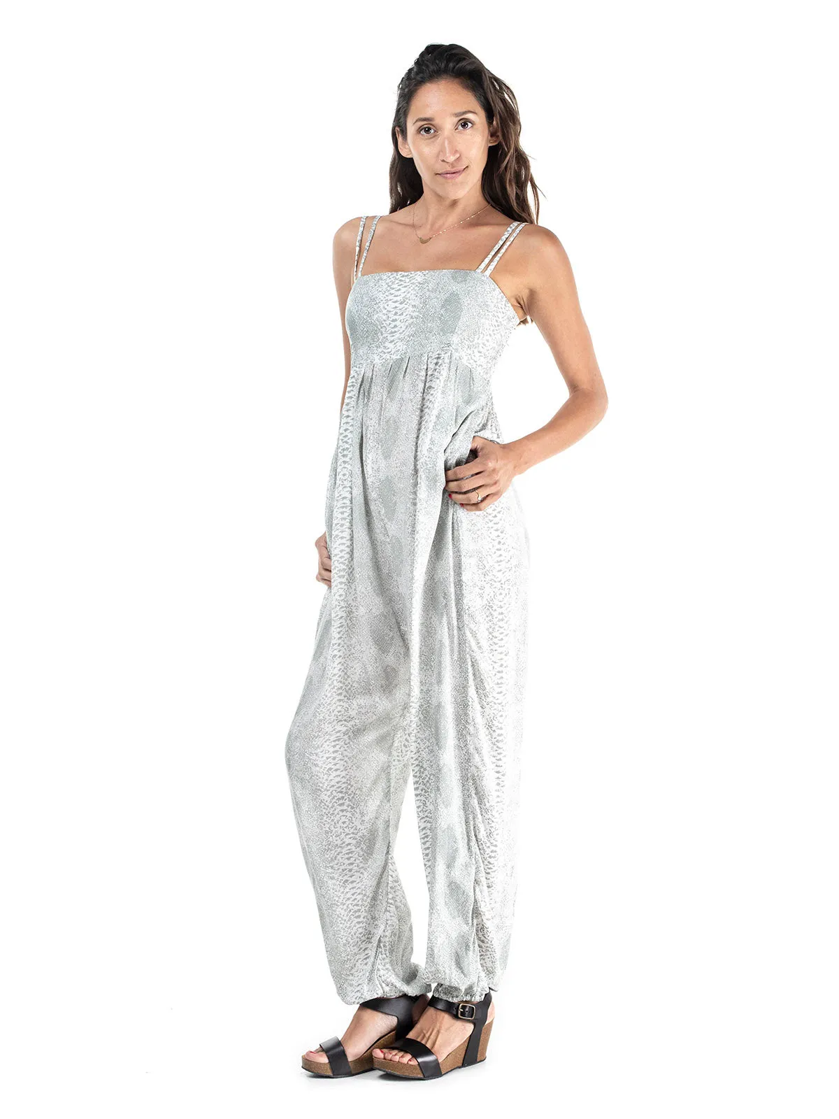 Long Printed Angel Jumpsuit