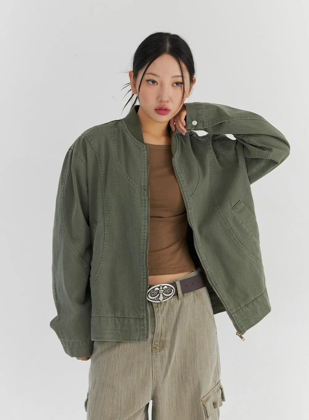 Loose Fit Bomber Jacket CS321