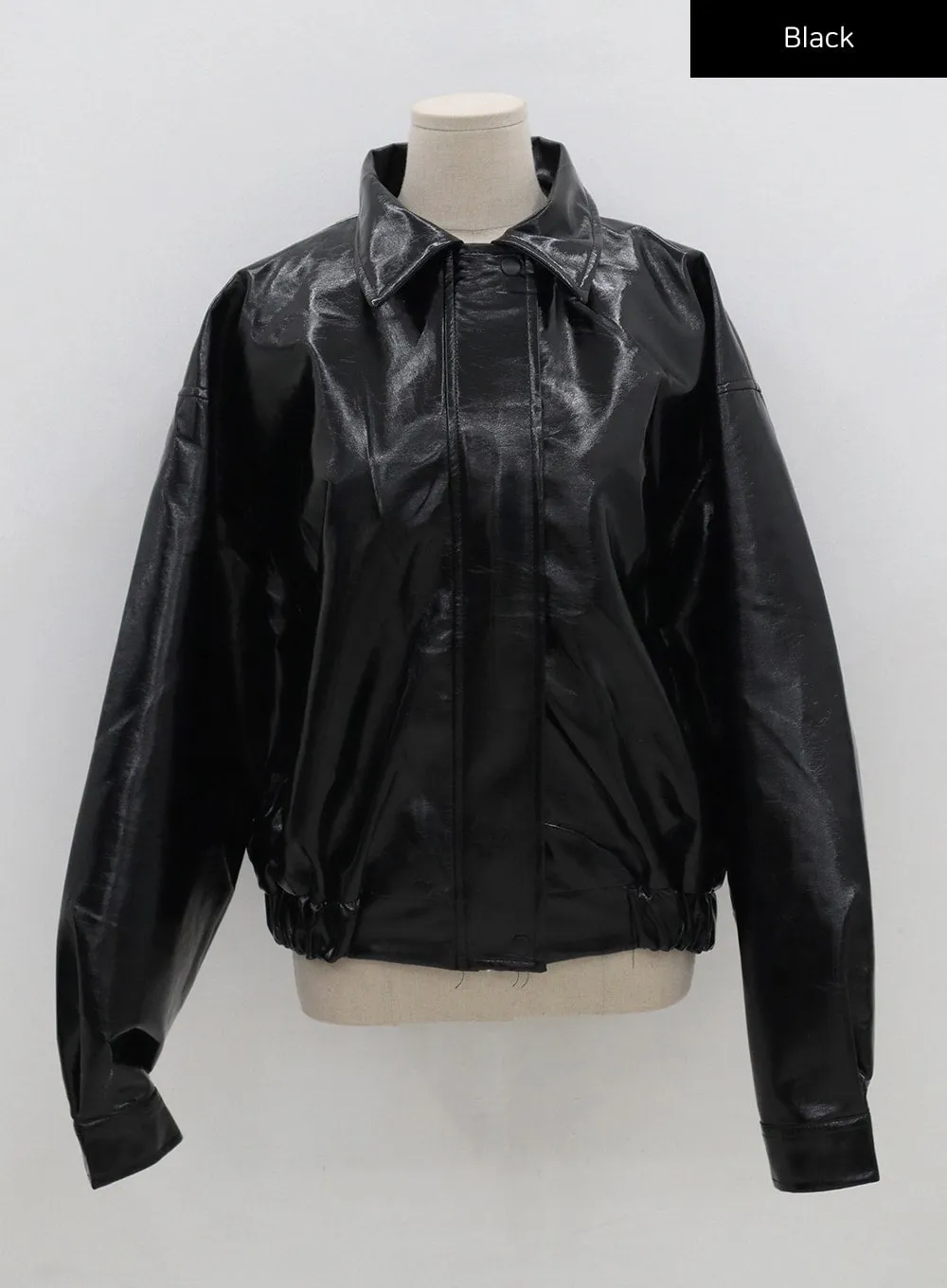 Loose Fit Glossy Bomber Jacket CG10