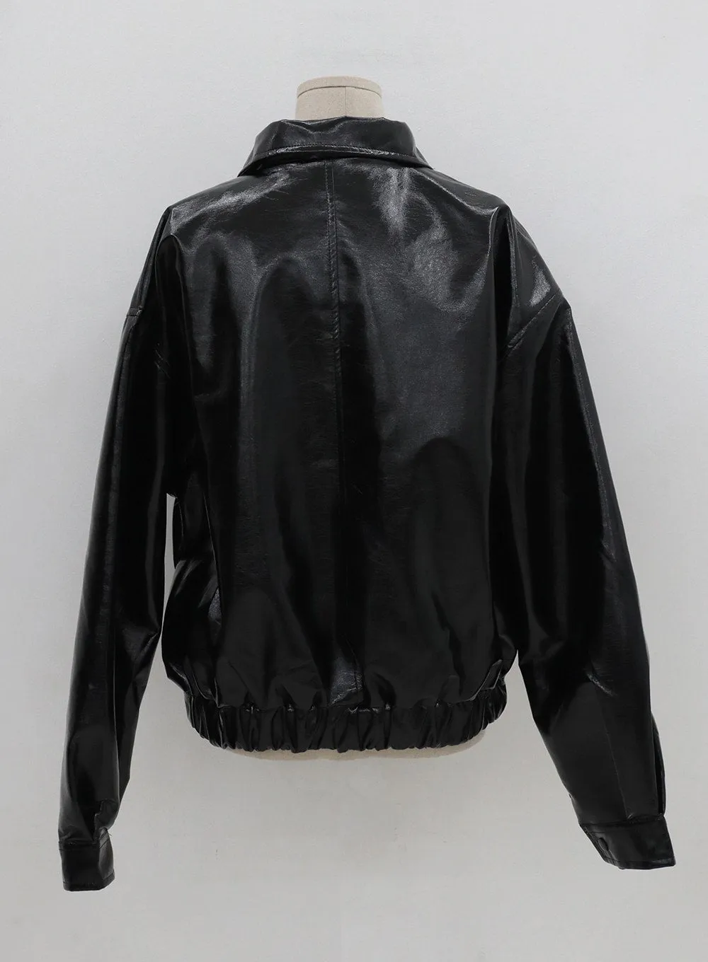 Loose Fit Glossy Bomber Jacket CG10