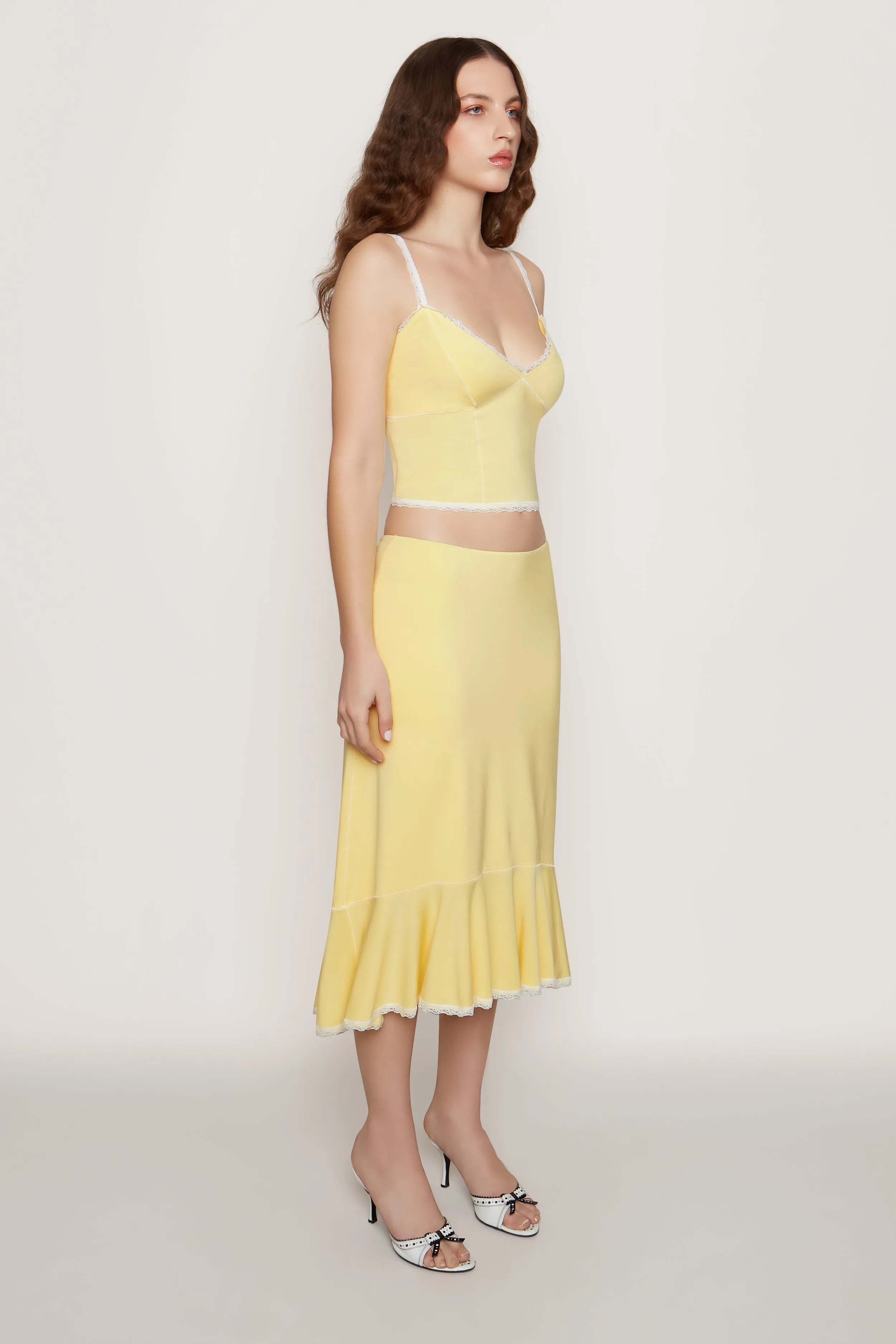 Low Rise Dainty Midi Skirt