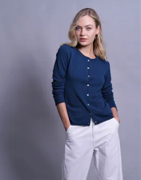 Luxe Lite Scoop Neck Cardigan in Indigo