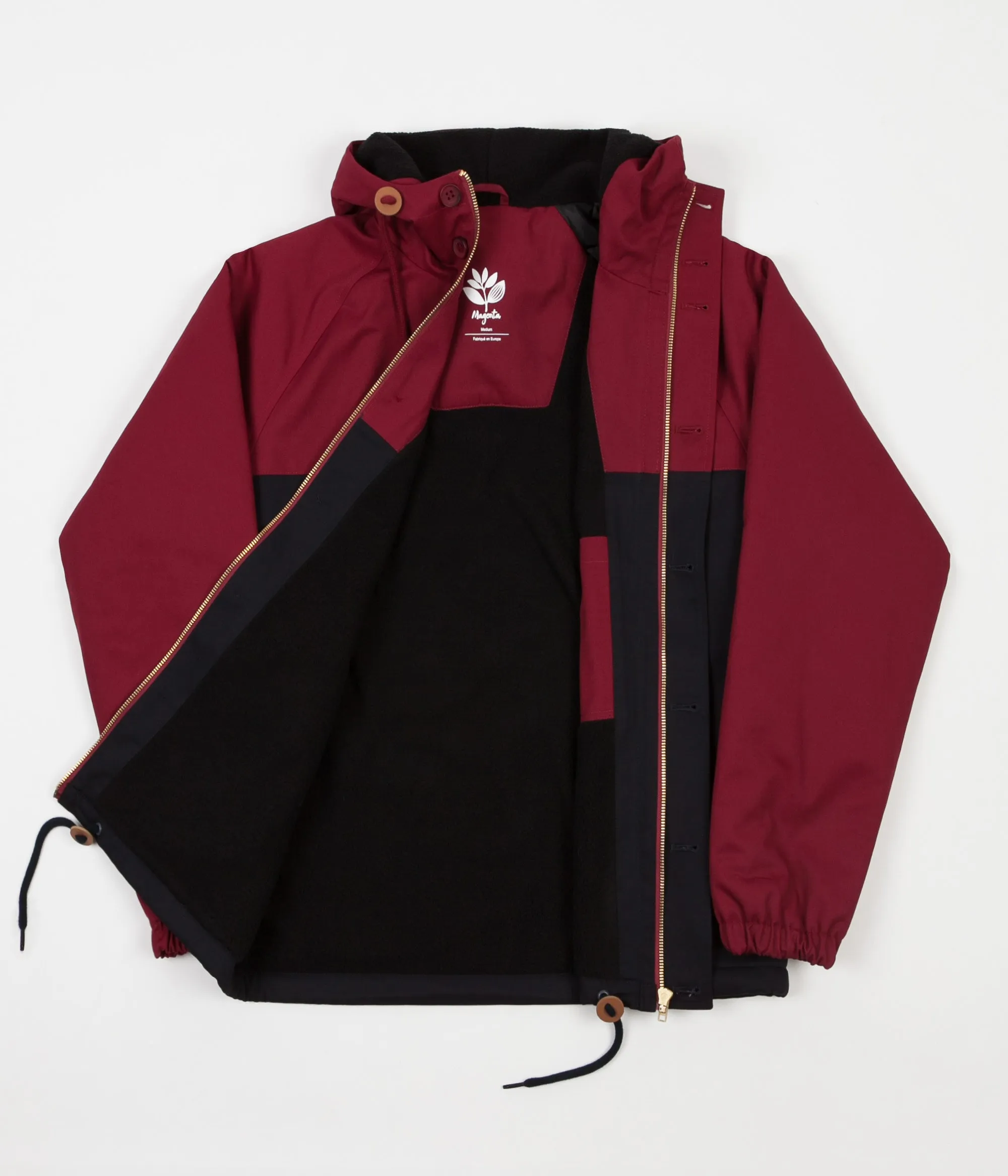 Magenta Heavy Hooded Coach Jacket - Tricolor