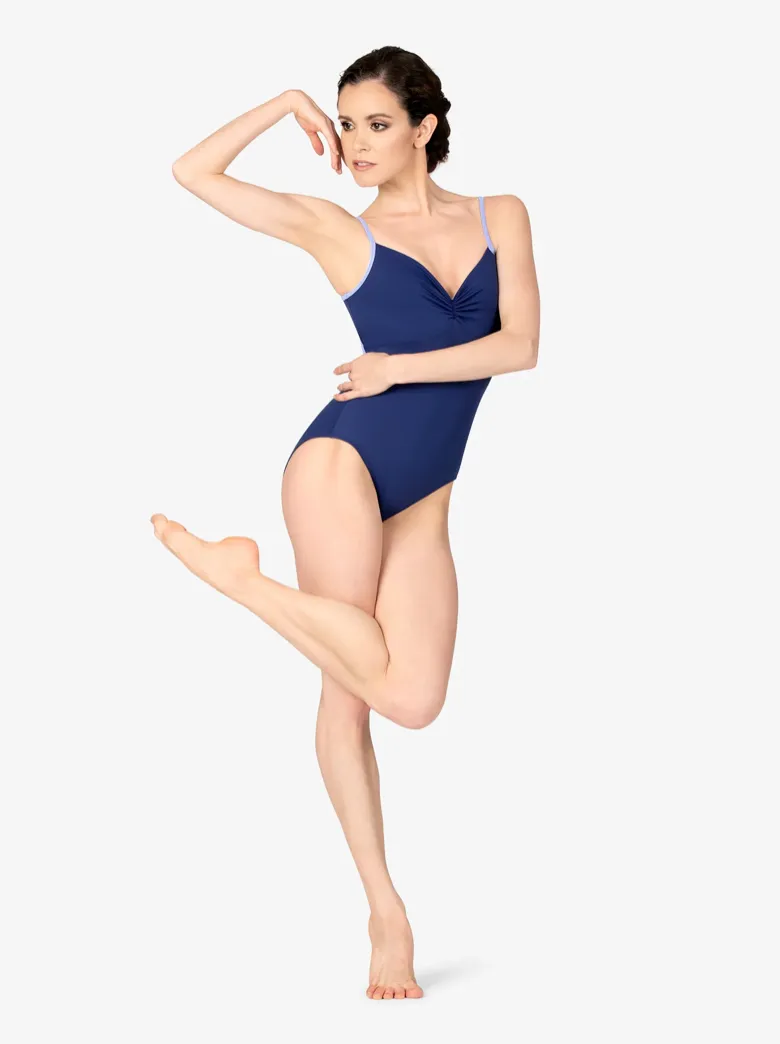 Mariia | Pinch Front Camisole Leotard | Sapphire