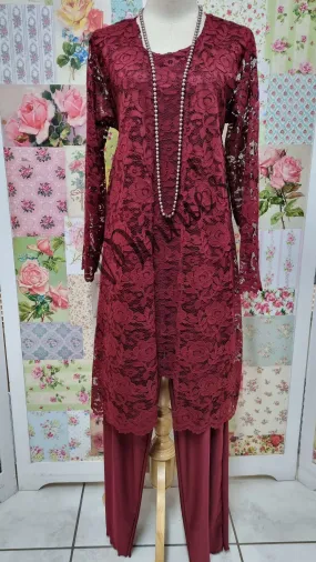 Maroon 3-Piece Pants Set LR0458