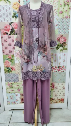 Mauve 3-Piece Pants Set LR0405