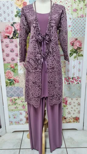 Mauve 3-Piece Pants Set LR0518