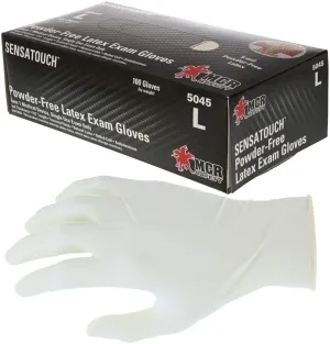 MCR Safety 5045 SensaTouch Powder Free Disposable Examination Latex Gloves, Medical Grade, 5 mil, Textured Grip