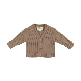 Mema Knits Ribbed Cardigan in Mink