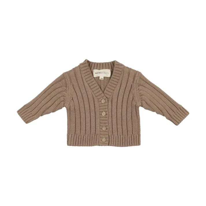 Mema Knits Ribbed Cardigan in Mink