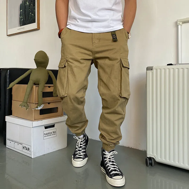 Mens Casual Cotton Multi-pocket workwear Cargo Pants